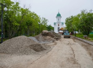 В Магадане продолжают благоустройство общественных пространств